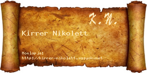 Kirrer Nikolett névjegykártya