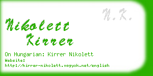 nikolett kirrer business card